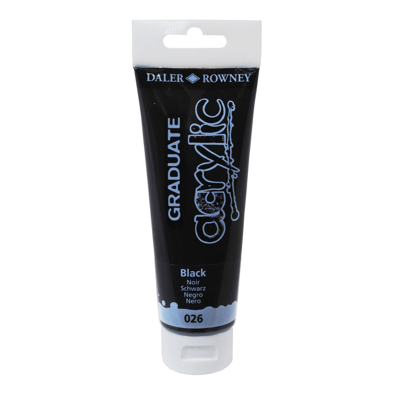 Daler Rowney Graduate Acrylic Color BLACK - Al Masam Stationery LLC Main image