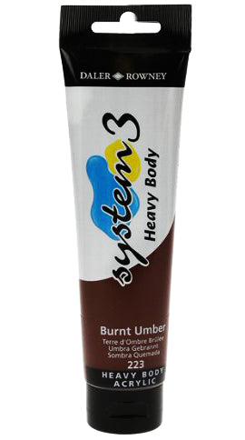 Daler Rowney Acrylic System 3 Heavy Body BURNT UMBER - Al Masam Stationery LLC Main image