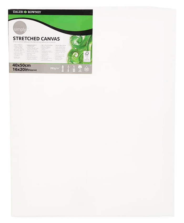 Daler Rowney Simply Stretched Canvas 41*51cm/16*20" - Al Masam Stationery LLC