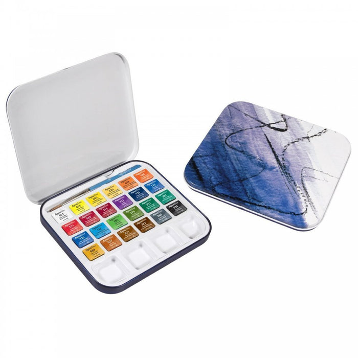 Daler Rowney Aquafine 24 Half Pan Travel Tin - Al Masam Stationery LLC