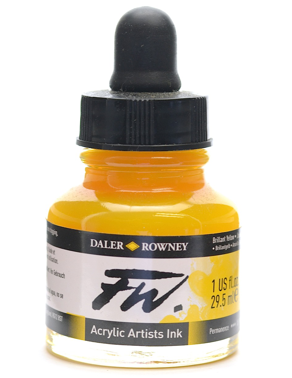 Daler Rowney FW Artist's Acrylic Ink BRILLIANT YELLOW - Al Masam Stationery LLC Main image