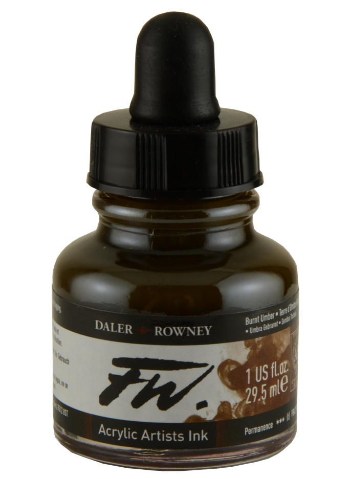 Daler Rowney FW Artist's Acrylic Ink BRUNT UMBER - Al Masam Stationery LLC