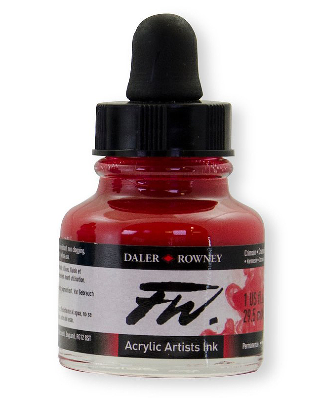 Daler Rowney FW Artist's Acrylic Ink CRIMSON - Al Masam Stationery LLC Main image