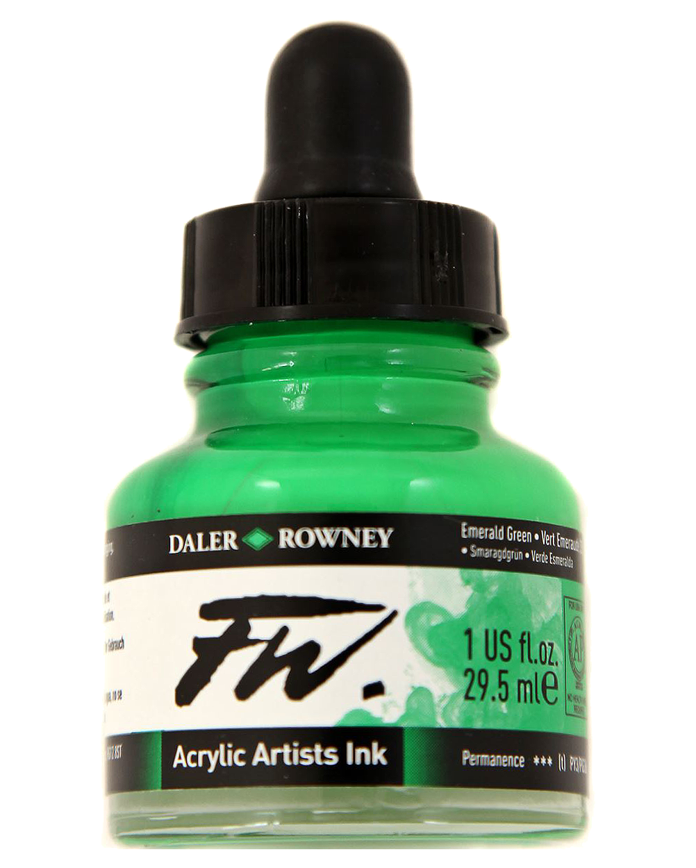 Daler Rowney FW Artist's Acrylic Ink EMERALD GREEN - Al Masam Stationery LLC Main image