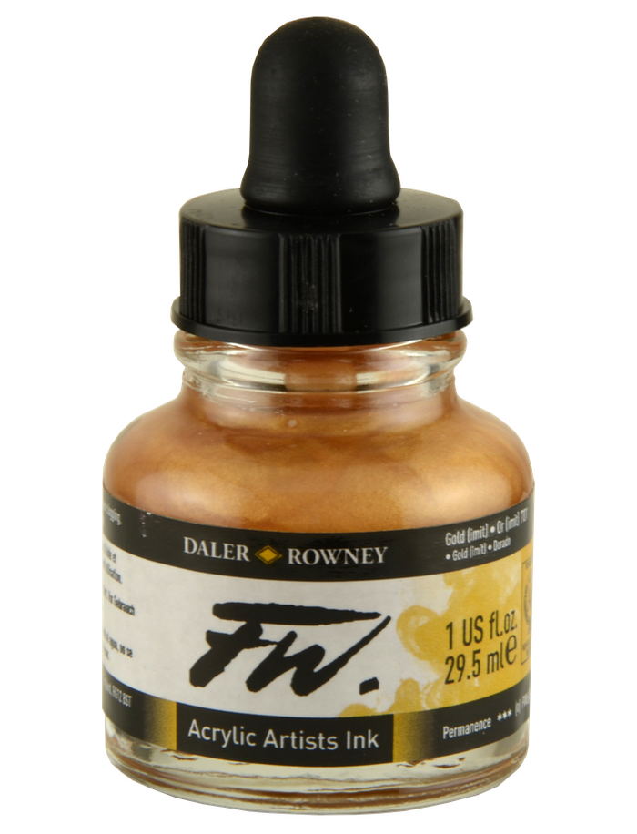 Daler Rowney FW Artist's Acrylic Ink GOLD (IMIT) - Al Masam Stationery LLC