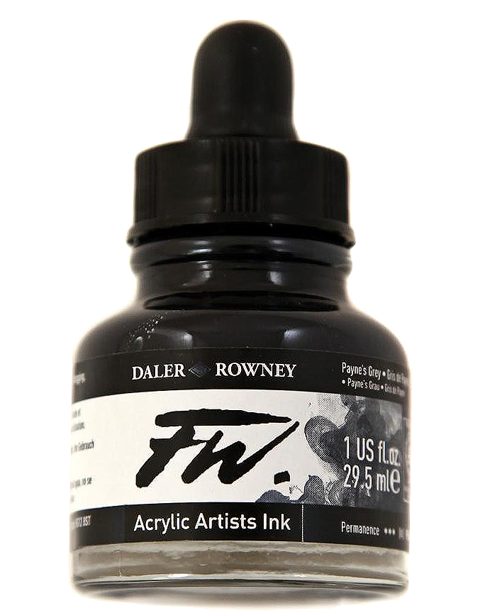 Daler Rowney FW Artist's Acrylic Ink PAYNES GREY - Al Masam Stationery LLC Main image