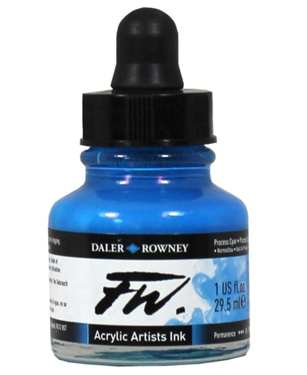 Daler Rowney FW Artist's Acrylic Ink PROCESS CYAN - Al Masam Stationery LLC Main image