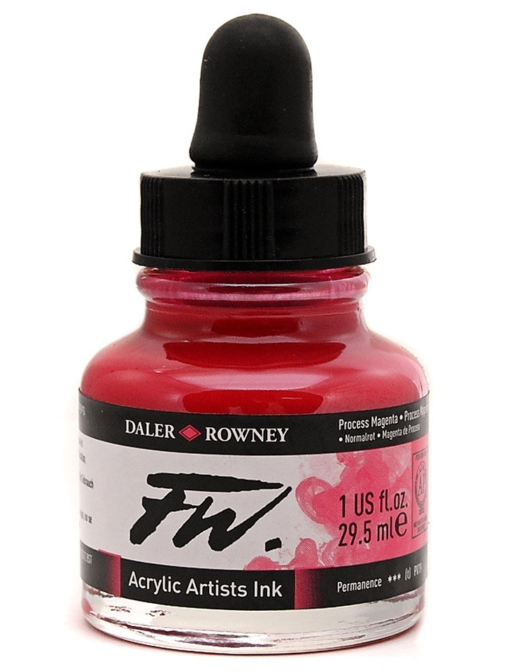 Daler Rowney FW Artist's Acrylic Ink PROCESS MAGENTA - Al Masam Stationery LLC Main image