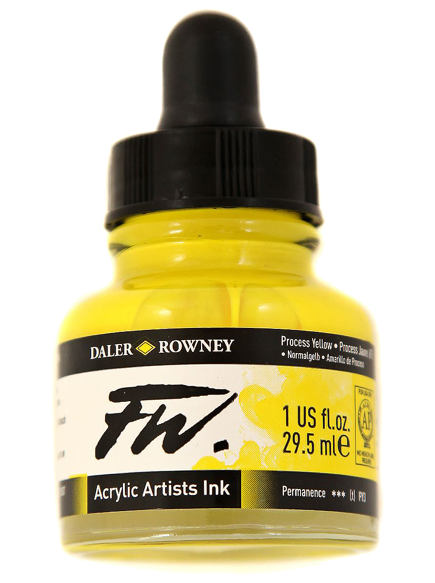 Daler Rowney FW Artist's Acrylic Ink PROCESS YELLOW - Al Masam Stationery LLC Main image