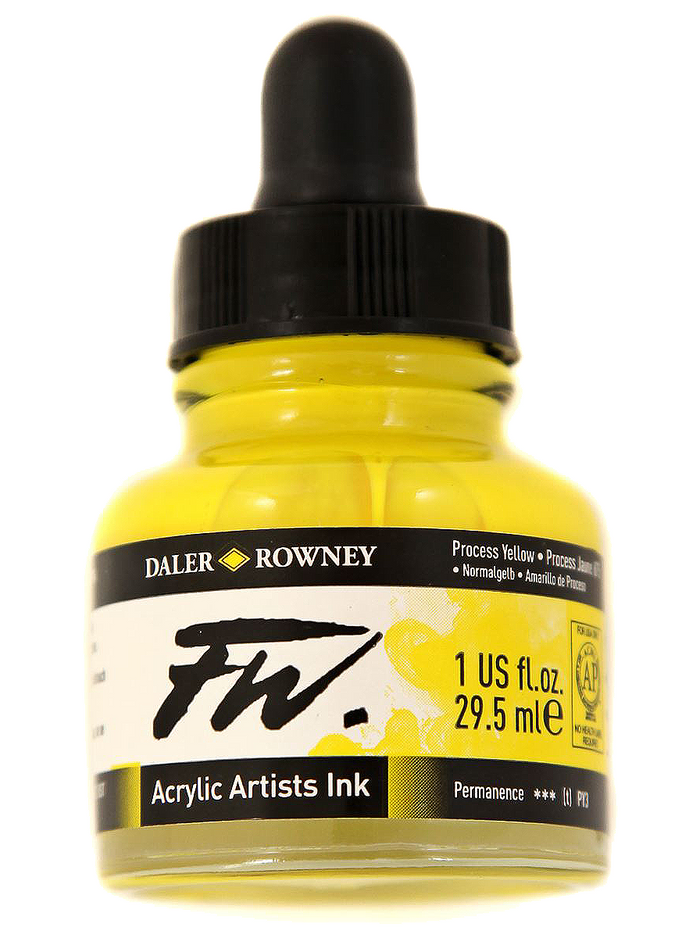 Daler Rowney FW Artist's Acrylic Ink PROCESS YELLOW - Al Masam Stationery LLC