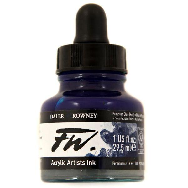 Daler Rowney FW Artist's Acrylic Ink PRUSSIAN BLUE (IMIT) - Al Masam Stationery LLC Main image