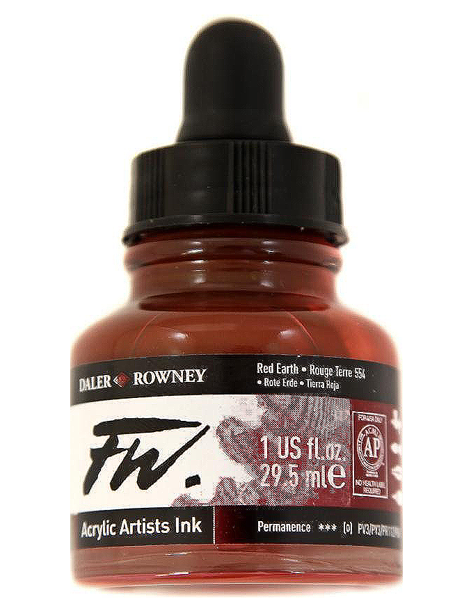 Daler Rowney FW Artist's Acrylic Ink RED EARTH - Al Masam Stationery LLC Main image