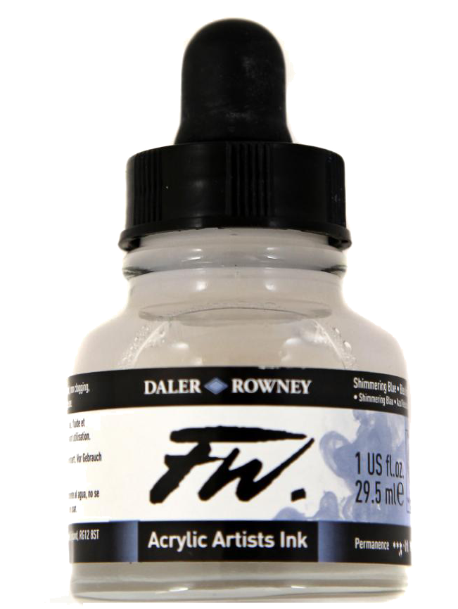 Daler Rowney FW Artist's Acrylic Ink SHIMMERING BLUE - Al Masam Stationery LLC Main image