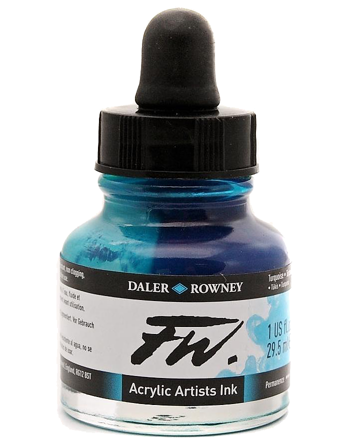 Daler Rowney FW Artist's Acrylic Ink TURQUOISE - Al Masam Stationery LLC Main image