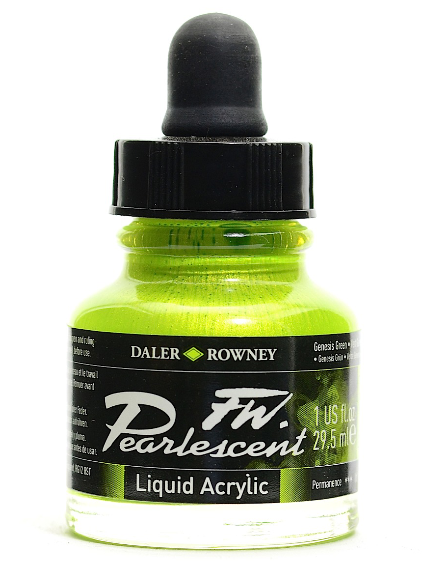 Daler Rowney FW Pearlescent Ink GENESIS GREEN - Al Masam Stationery LLC Main image