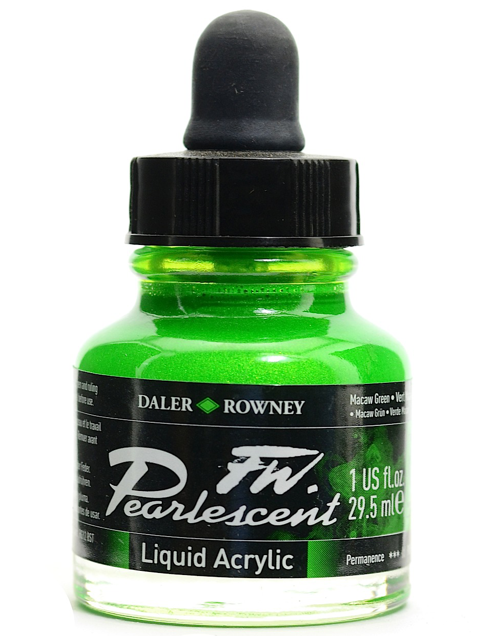 Daler Rowney FW Pearlescent Ink MACAW GREEN - Al Masam Stationery LLC Main image
