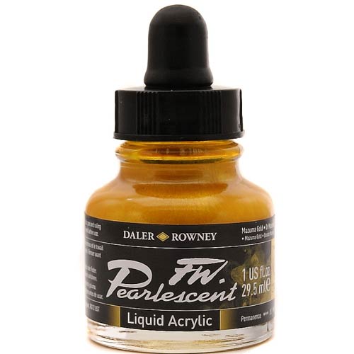 Daler Rowney FW Pearlescent Ink MAZUMA GOLD - Al Masam Stationery LLC Main image