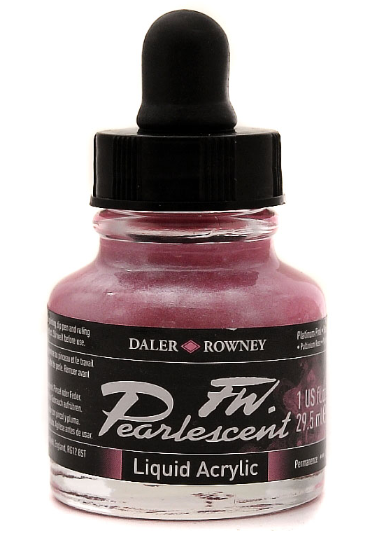 Daler Rowney FW Pearlescent Ink PLATINUM PINK - Al Masam Stationery LLC Main image