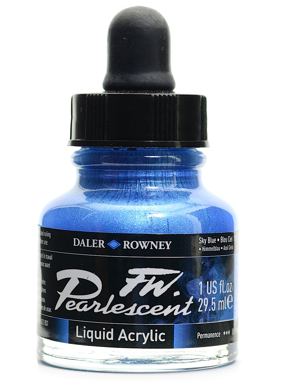 Daler Rowney FW Pearlescent Ink SKY BLUE - Al Masam Stationery LLC Main image