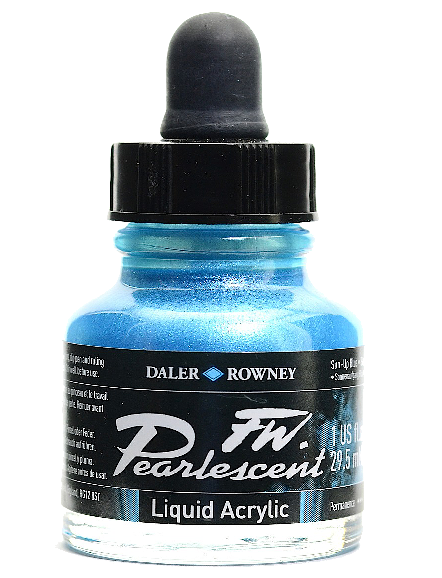 Daler Rowney FW Pearlescent Ink SUN-UP BLUE - Al Masam Stationery LLC Main image
