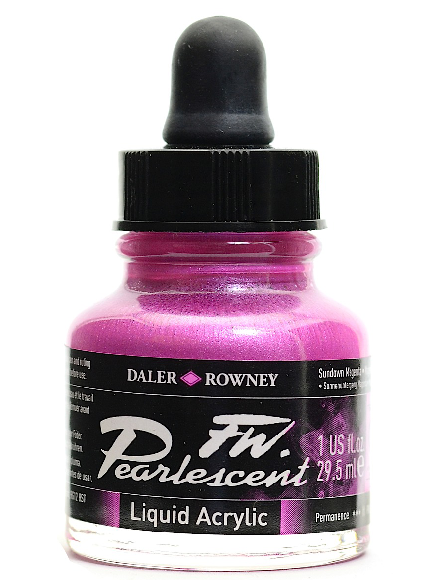 Daler Rowney FW Pearlescent Ink SUNDOWN MAGENTA - Al Masam Stationery LLC Main image