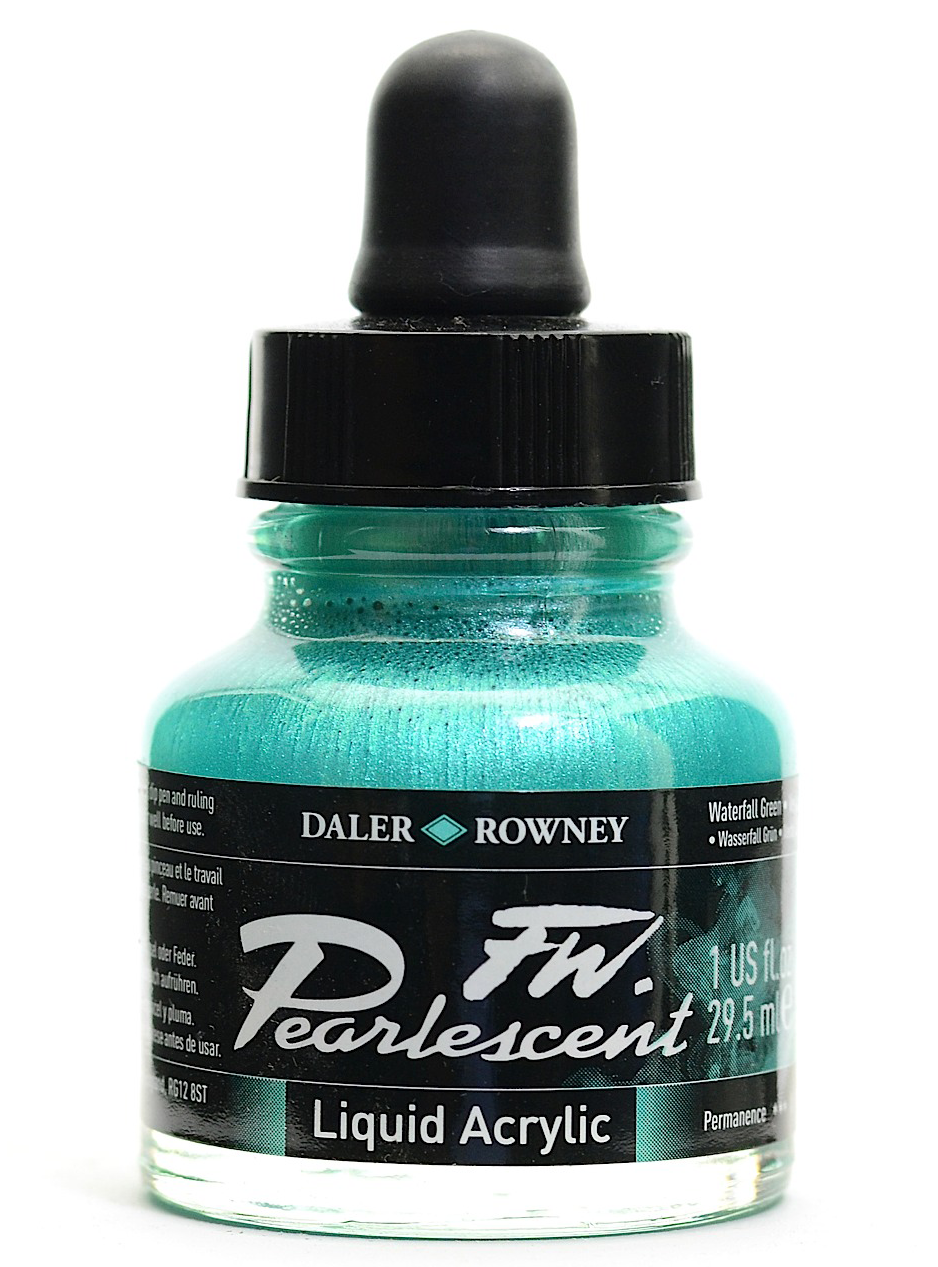 Daler Rowney FW Pearlescent Ink WATERFALL GREEN - Al Masam Stationery LLC Main image