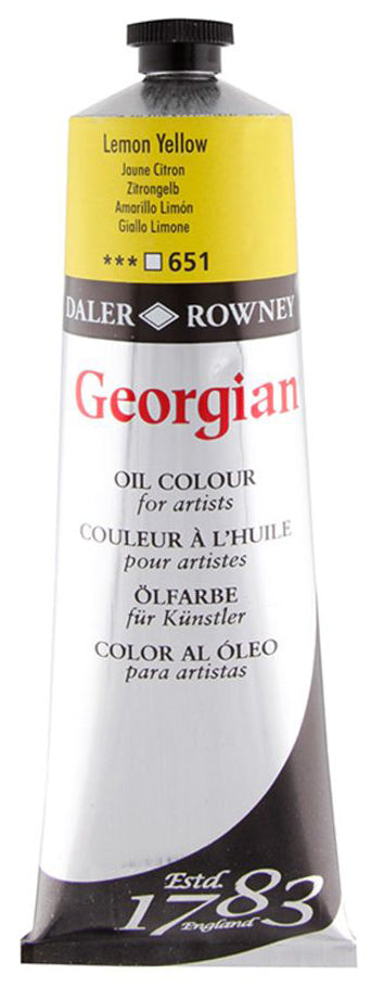 Daler Rowney Georgian Oil Paint - Chrome Lemon Yellow (Hue) Secondary image