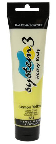Daler Rowney Acrylic System 3 Heavy Body LEMON YELLOW - Al Masam Stationery LLC Main image