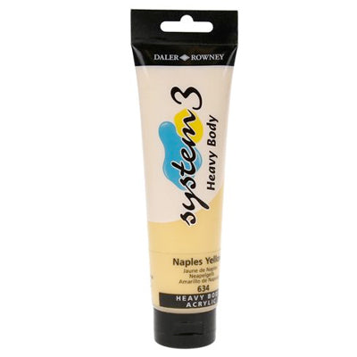 Daler Rowney Acrylic System 3 Heavy Body NAPLES YELLOW - Al Masam Stationery LLC Main image