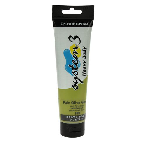 Daler Rowney Acrylic System 3 Heavy Body PALE OLIVE GREEN - Al Masam Stationery LLC Main image