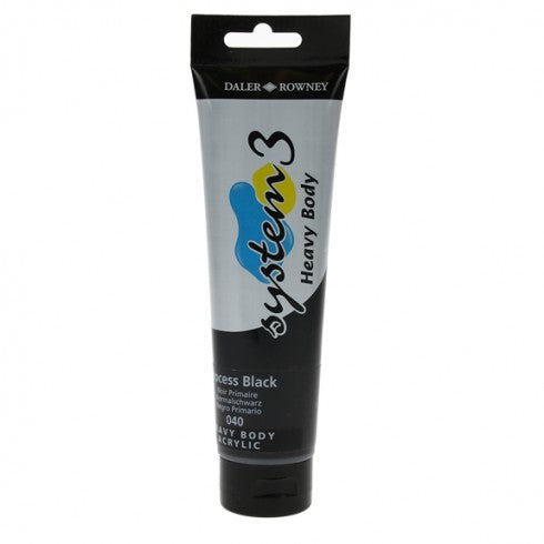 Daler Rowney Acrylic System 3 Heavy Body PROCESS BLACK - Al Masam Stationery LLC Main image
