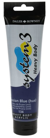 Daler Rowney Acrylic System 3 Heavy Body PRUSSIAN BLUE HUE - Al Masam Stationery LLC Main image