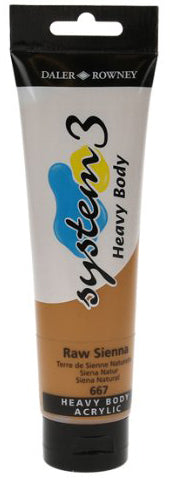 Daler Rowney Acrylic System 3 Heavy Body RAW SIENNA - Al Masam Stationery LLC Main image