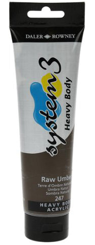 Daler Rowney Acrylic System 3 Heavy Body RAW UMBER - Al Masam Stationery LLC