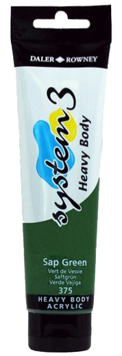 Daler Rowney Acrylic System 3 Heavy Body SAP GREEN - Al Masam Stationery LLC Main image