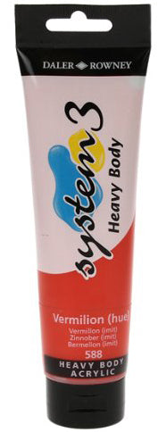 Daler Rowney Acrylic System 3 Heavy Body VERMILION - Al Masam Stationery LLC Main image