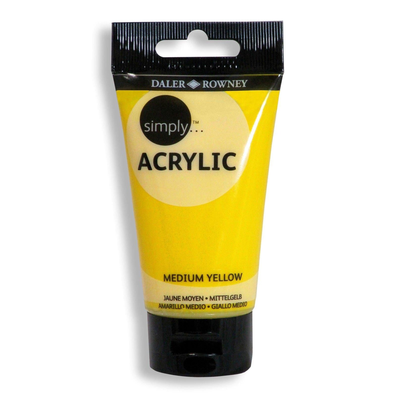 Daler Rowney Simply Acrylic Color MEDIUM YELLOW - Al Masam Stationery LLC Main image