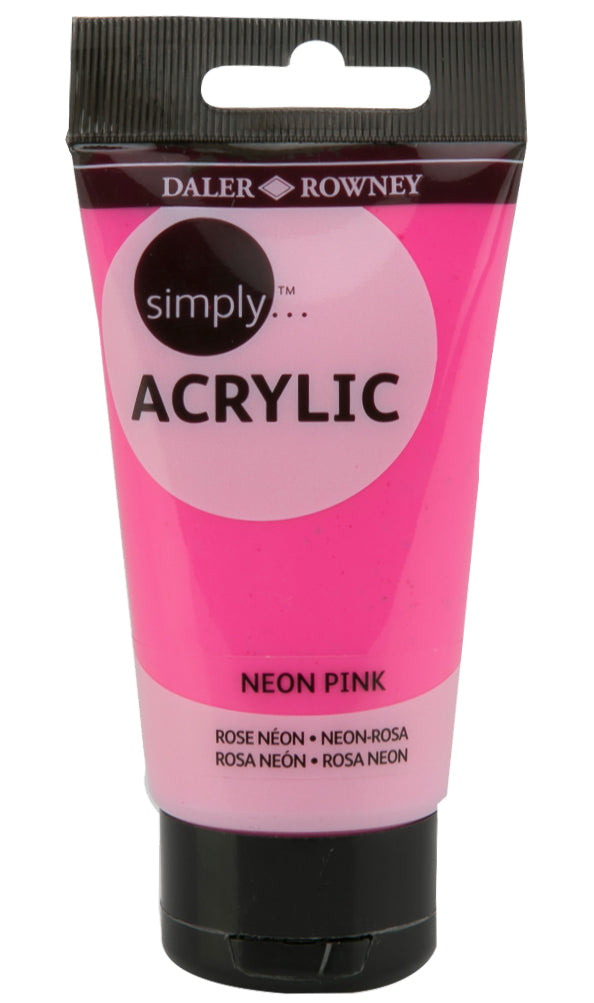 Daler Rowney Simply Acrylic Color NEON PINK - Al Masam Stationery LLC Main image
