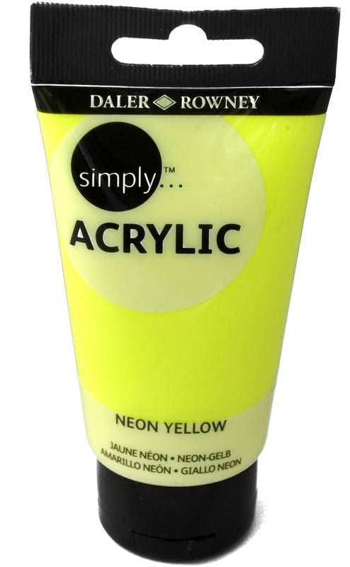 Daler Rowney Simply Acrylic Color NEON YELLOW - Al Masam Stationery LLC Main image