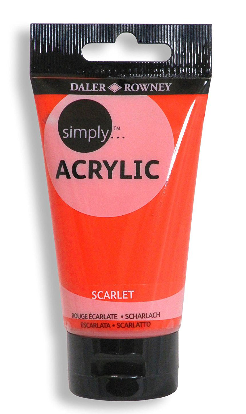 Daler Rowney Simply Acrylic Color SCARLET - Al Masam Stationery LLC Main image