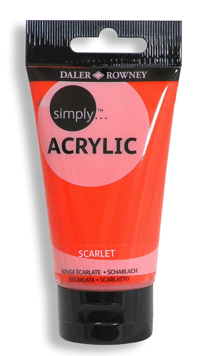 Daler Rowney Simply Acrylic Color SCARLET - Al Masam Stationery LLC