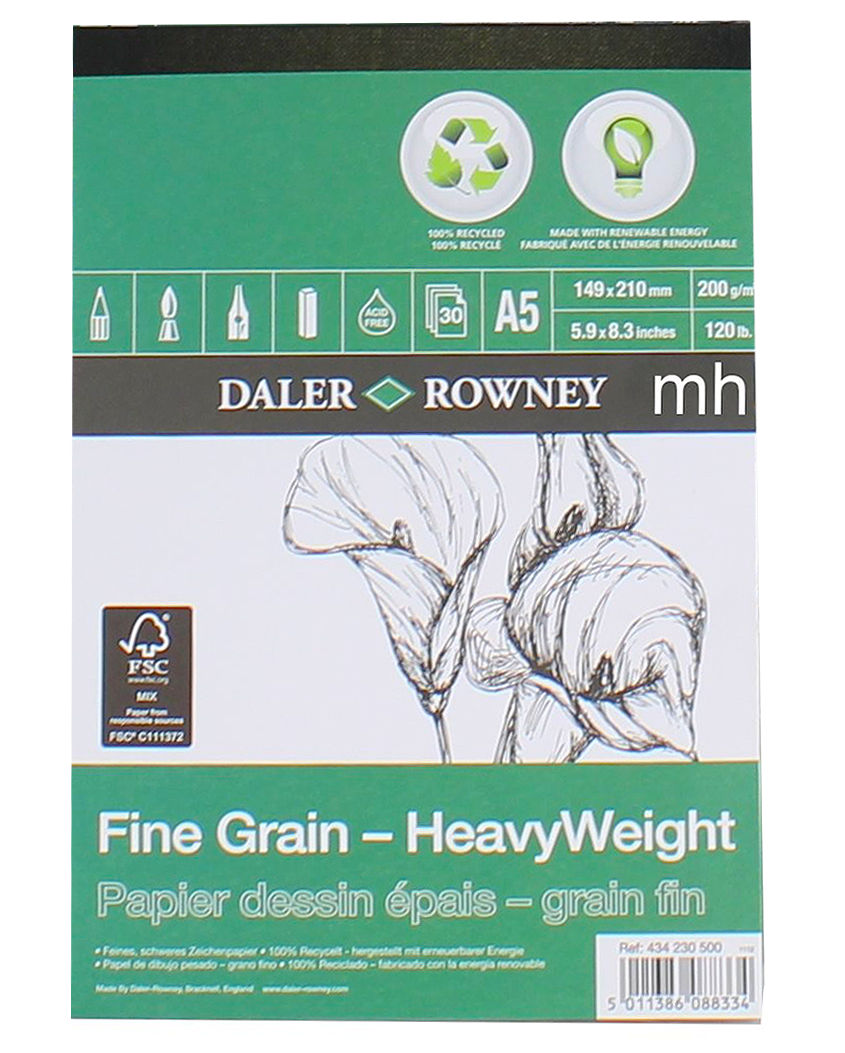Daler Rowney Eco Paper Heavyweight Pad Fine Grain A5 - Al Masam Stationery LLC Main image