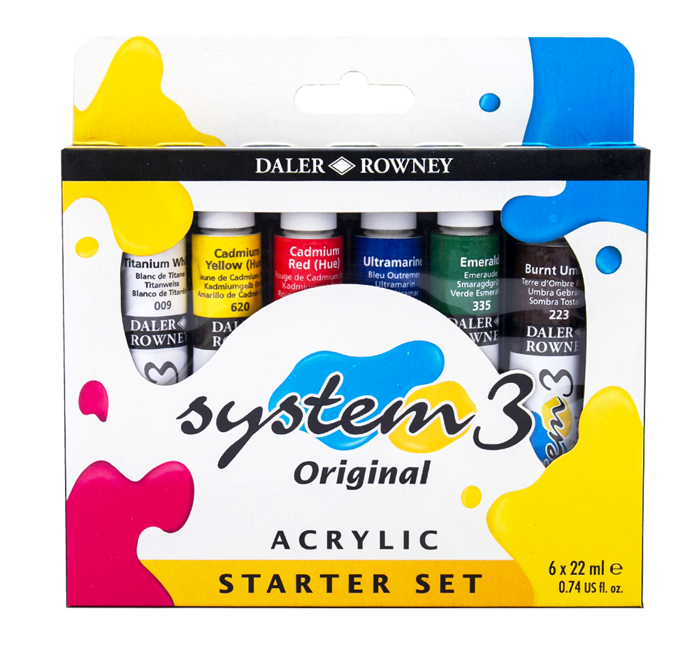 Daler Rowney Acrylic System 3 Original Starter Set - Al Masam Stationery LLC Main image