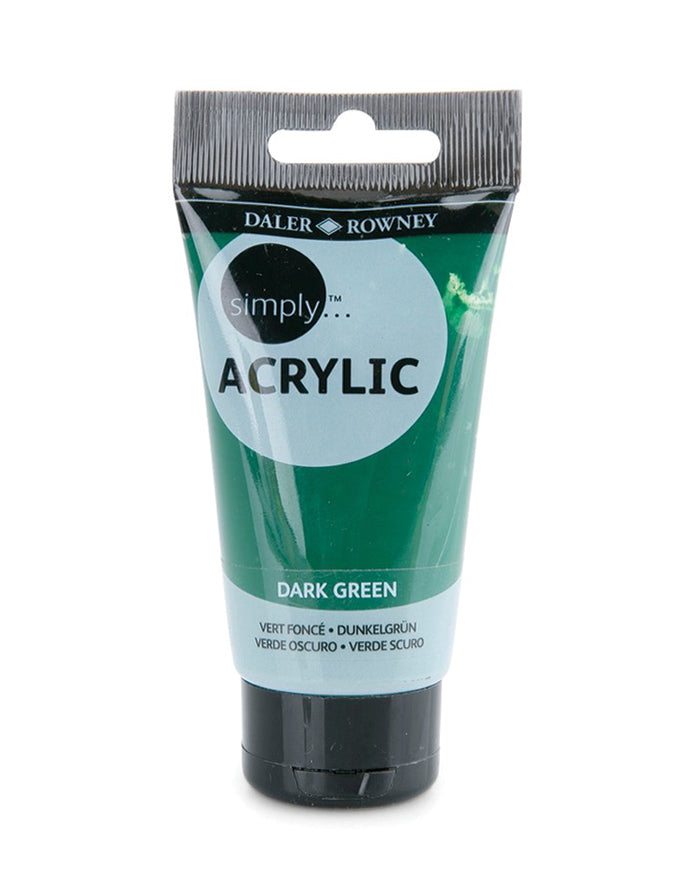 Daler Rowney Simply Acrylic Paint - 75 ml - 386 Dark Green - Al Masam Stationery LLC Main image