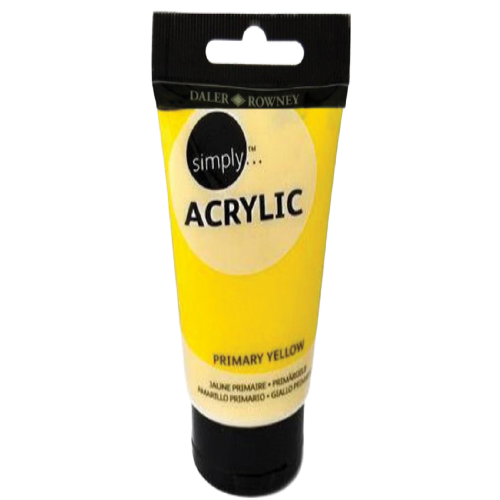 Daler Rowney Simply Acrylic Paint - 75 ml - 675 Primary Yellow - Al Masam Stationery LLC Main image