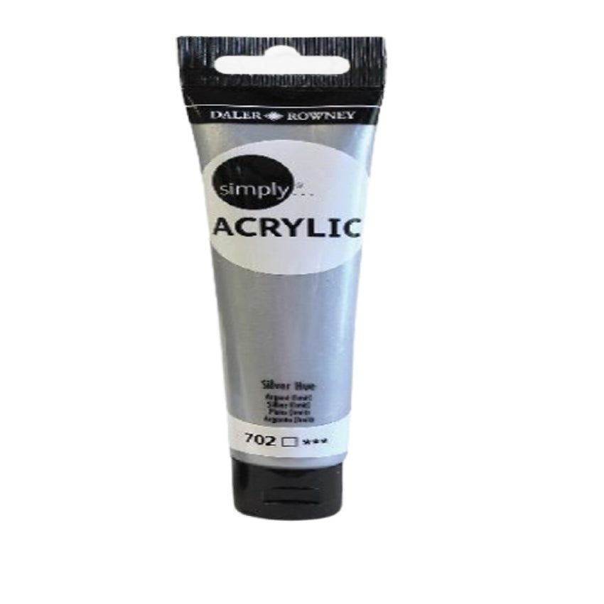 Daler Rowney Simply Acrylic Paint - 75 ml - 702 Silver - Al Masam Stationery LLC Main image