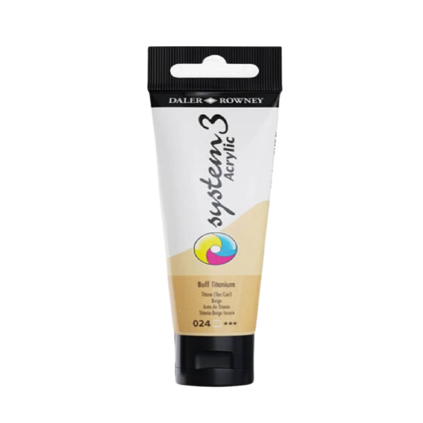 Daler Rowney System 3 Acrylic Paint 59ml Buff Titanium - Al Masam Stationery LLC Main image