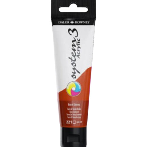 Daler Rowney System 3 Acrylic Paint 59ml Burnt Sienna - Al Masam Stationery LLC Main image