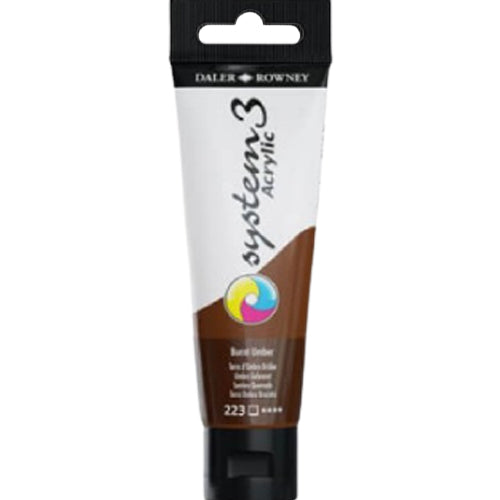 Daler Rowney System 3 Acrylic Paint 59ml Burnt Umber - Al Masam Stationery LLC Main image