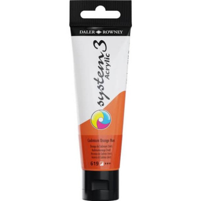 Daler Rowney System 3 Acrylic Paint 59ml Cadmium Orange - Al Masam Stationery LLC Main image